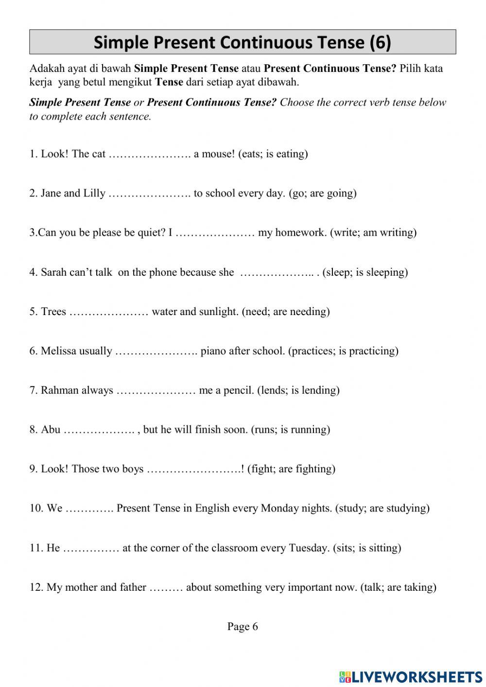 Present Continuous Tense