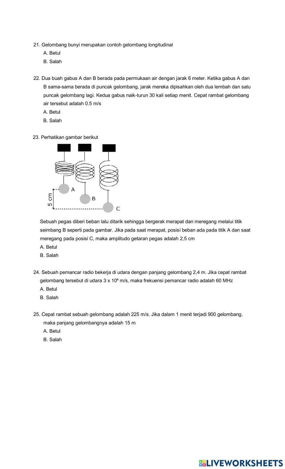 Uh getaran, gelombang,  dan bunyi