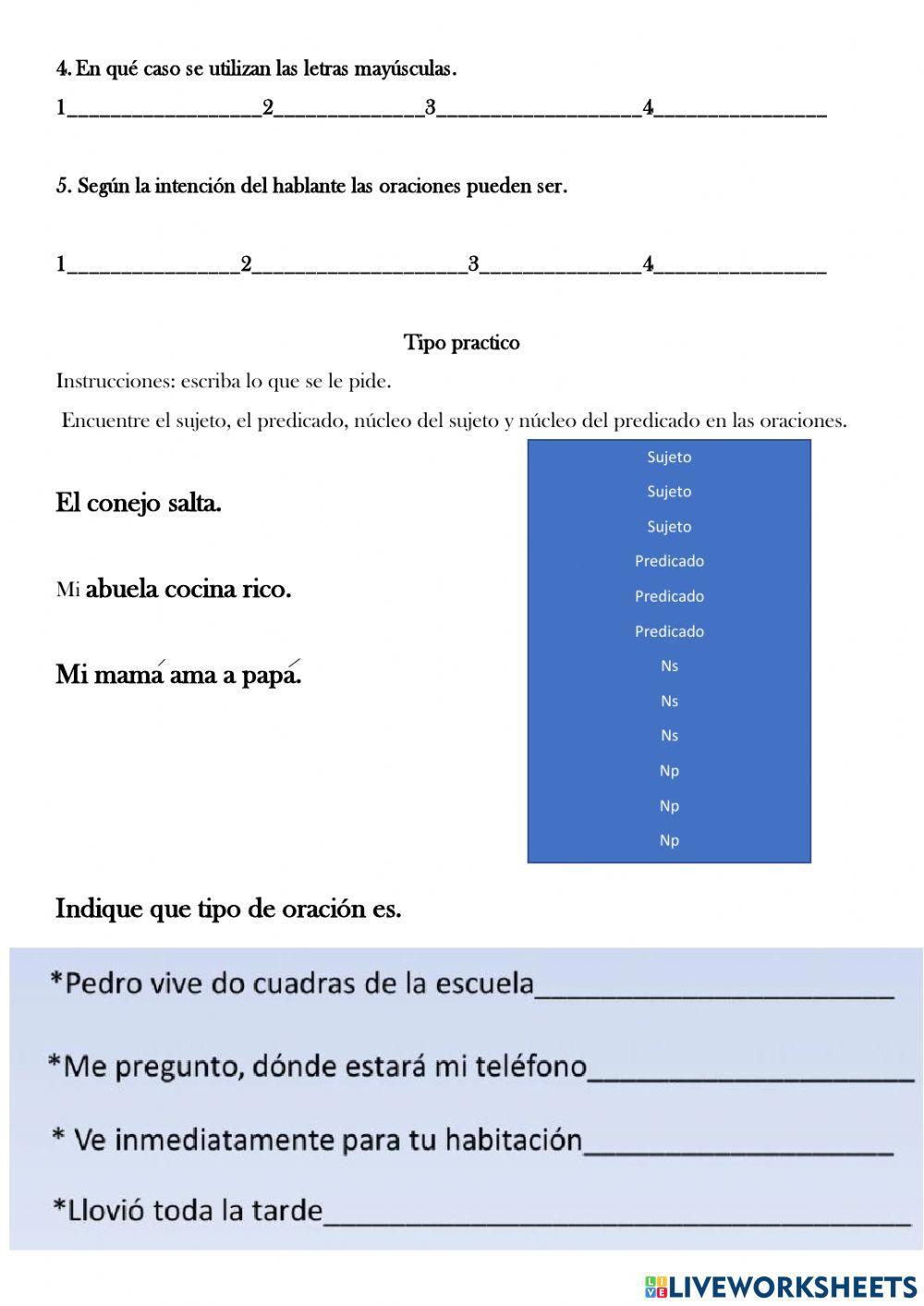 Examen de español