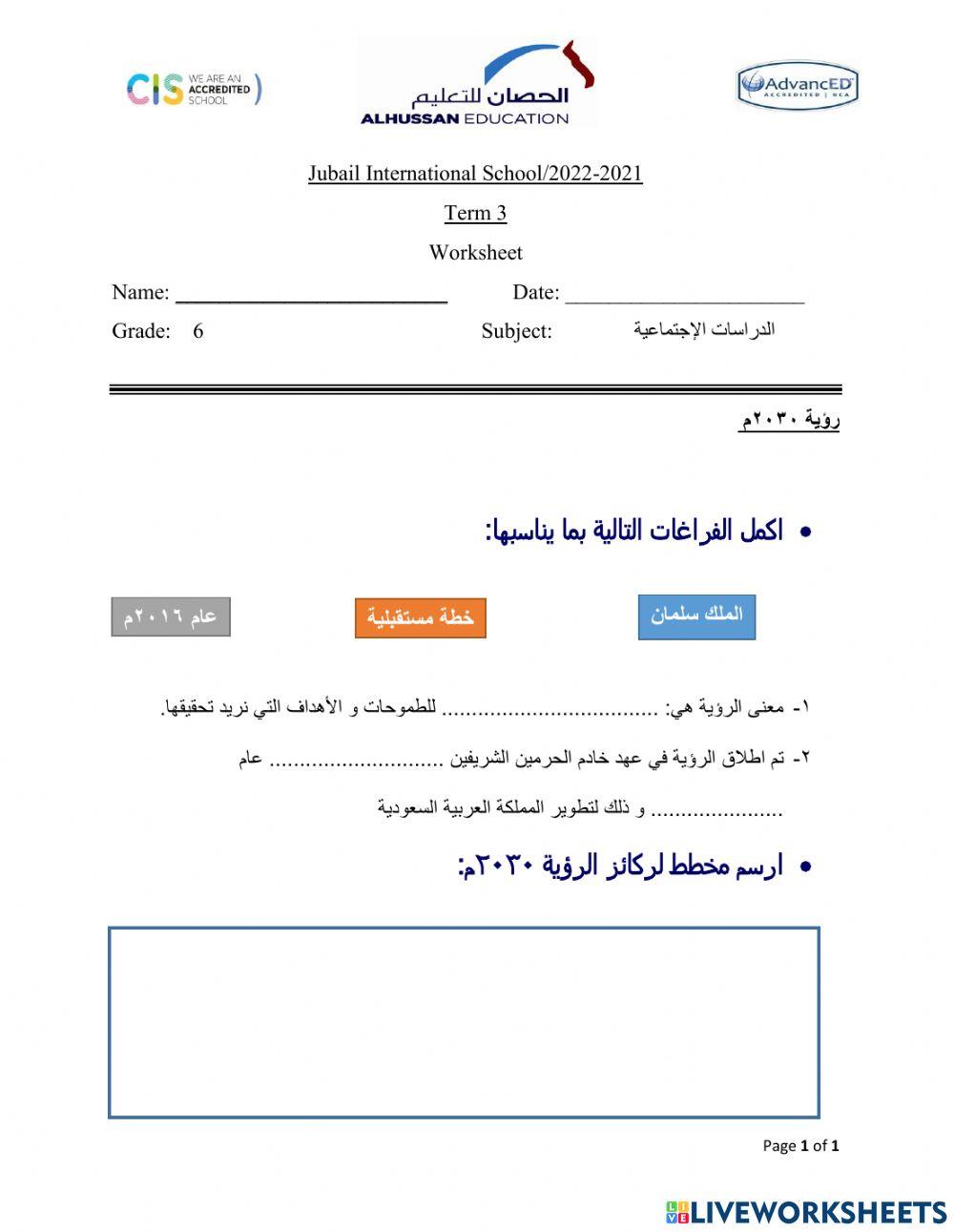 رؤية المملكة 2030 م