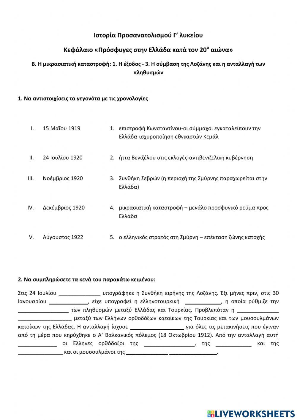 Η μικρασιατική καταστροφή- Ιστορία Γ' λυκείου