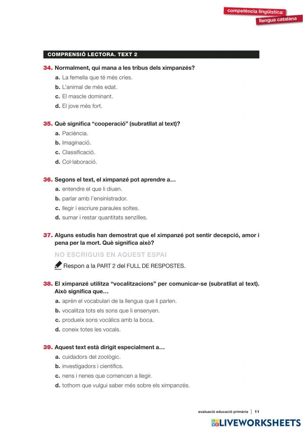 Competències bàsiques català 6è