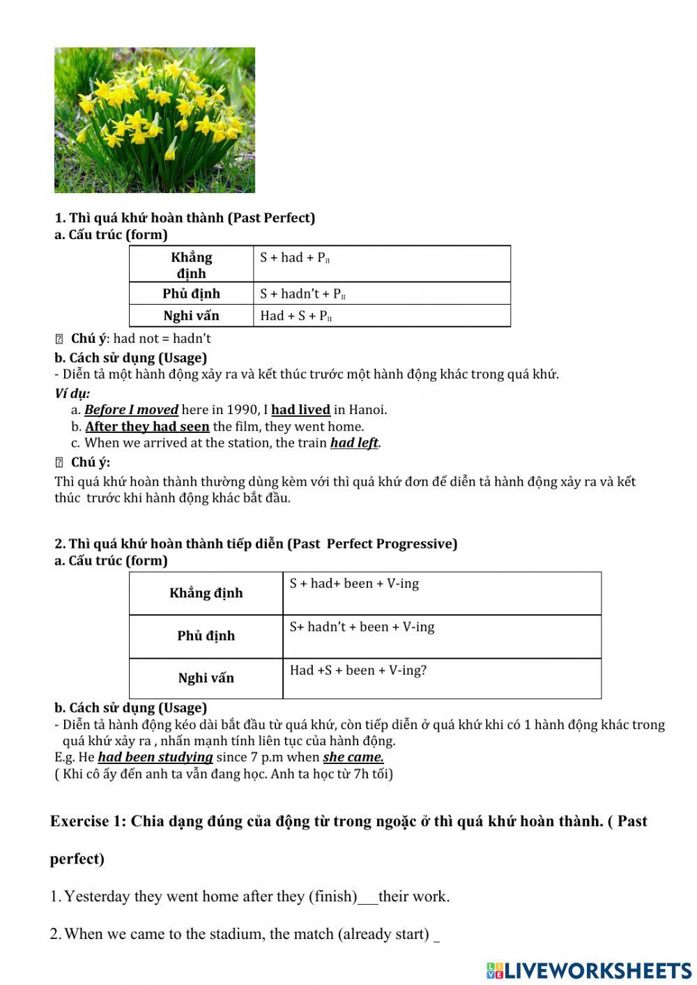 Ngu phap - qua khu hoan thanh