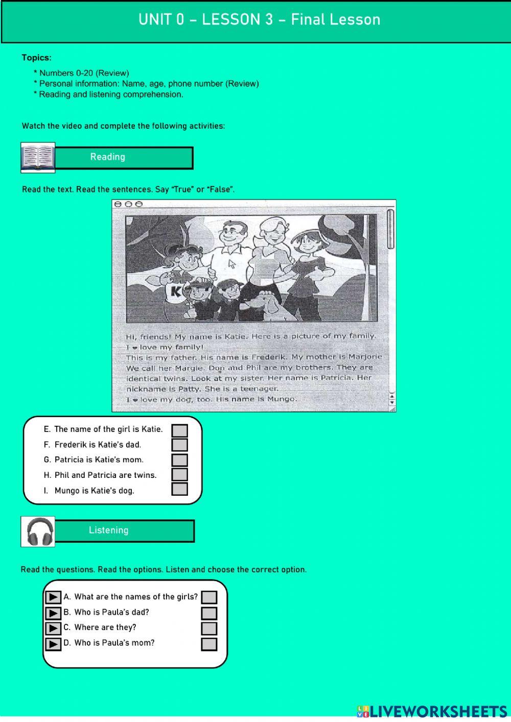 Unit 0 - Final Lesson