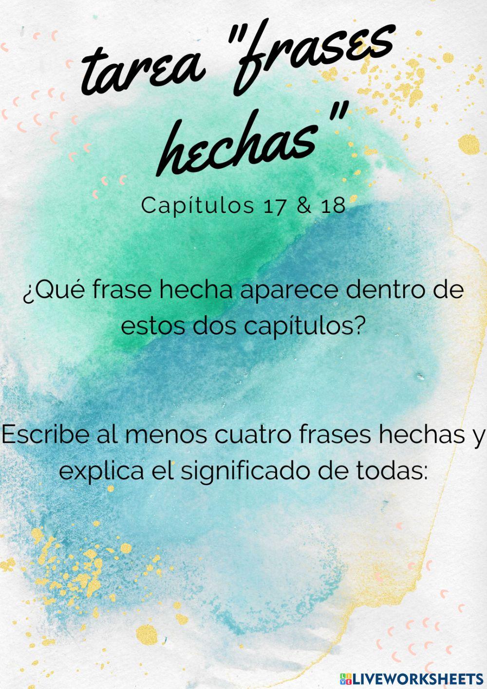 Tarea frases hechas caps 17 y 18