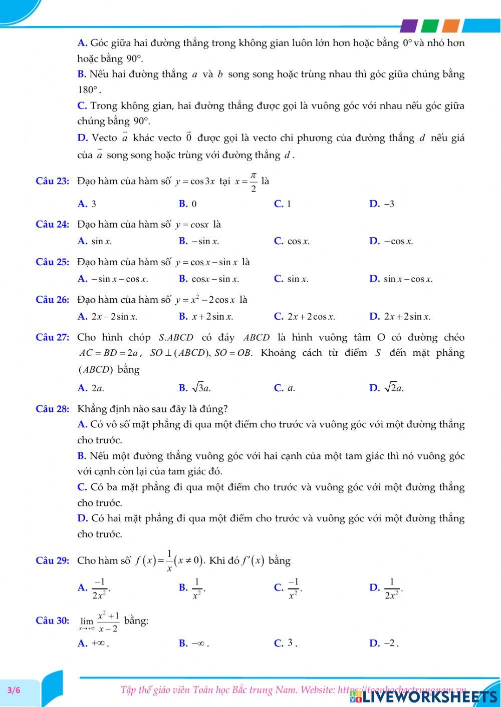 Toán 11-Kiểm tra CK2-THPT Đoàn Thượng, Hải Dương-2021