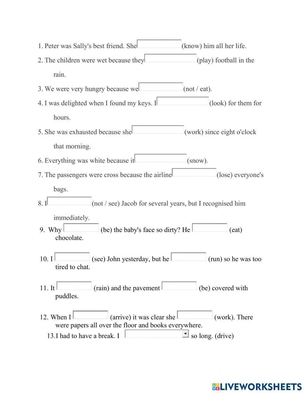 Past perfect simple and continuous