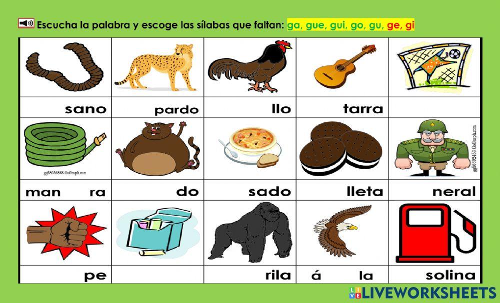 Gg-Todas-1: Escoge la sílaba que falta.