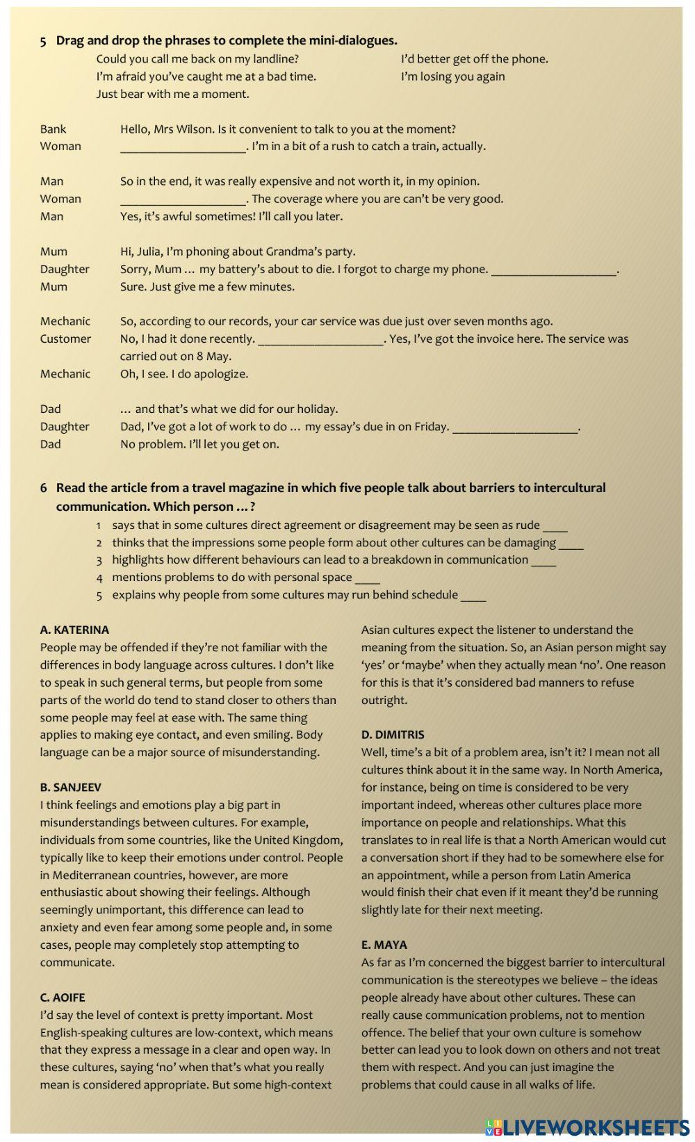 Test Units 1 & 2 - Upper intermediate