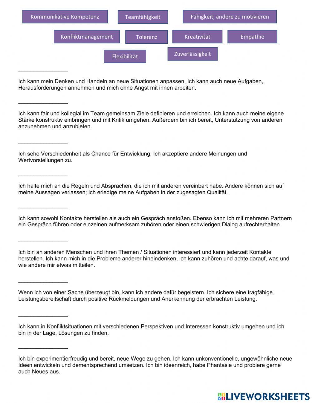 Soziale Kompentenzen im Beruf