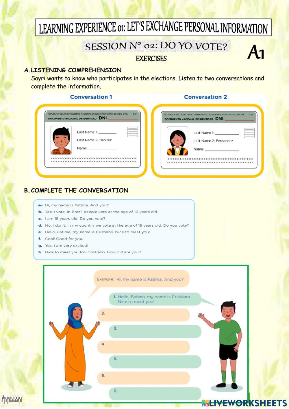 My personal information My personal information