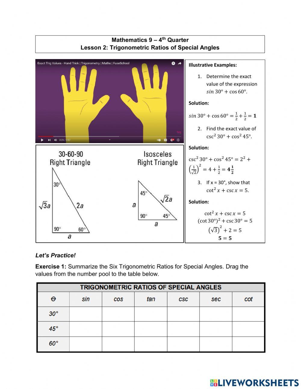 TRIGONOMETRIC RATIOS