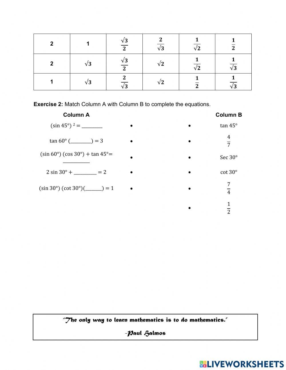 TRIGONOMETRIC RATIOS