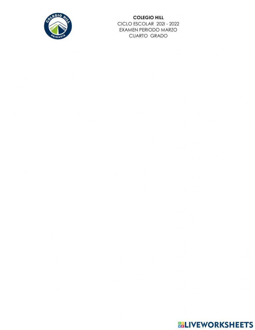 Examen historia marzo