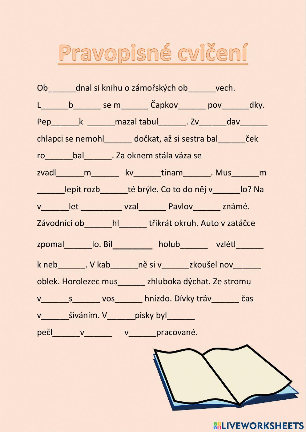 Pravopisné cvičení Pravopisné cvičení