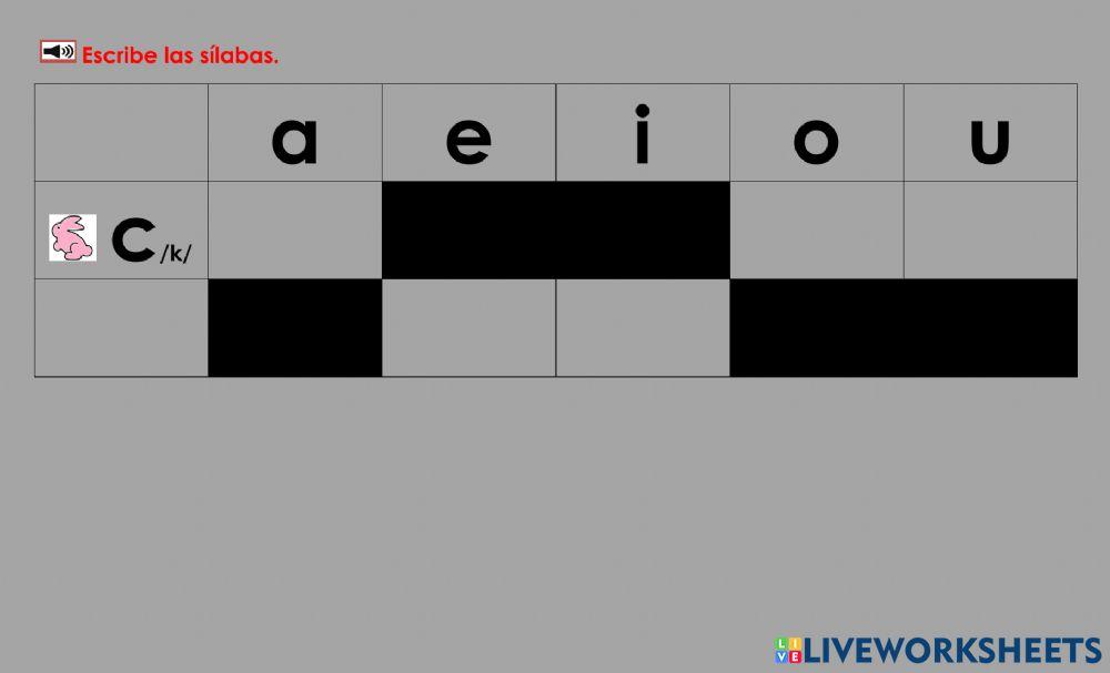 Cc: Tabla de sílabas-ESCRIBIR