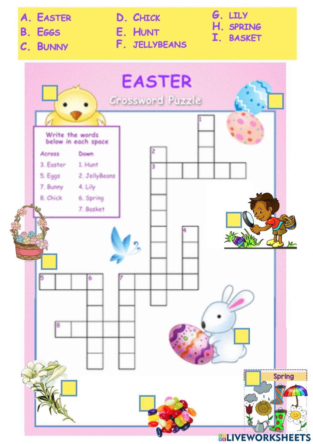 Easy easter crossword