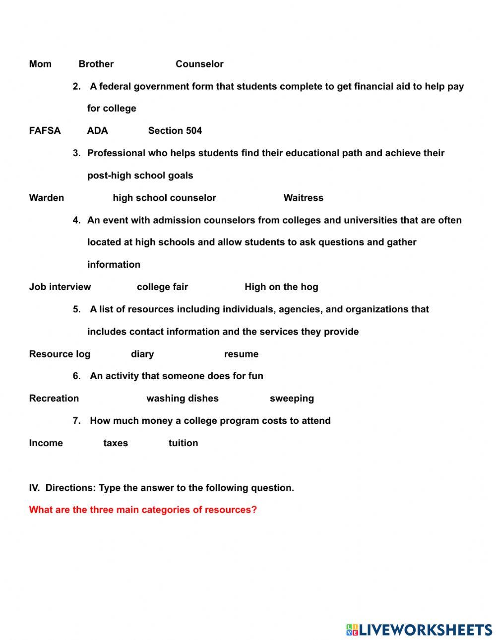 Gathering resources 2