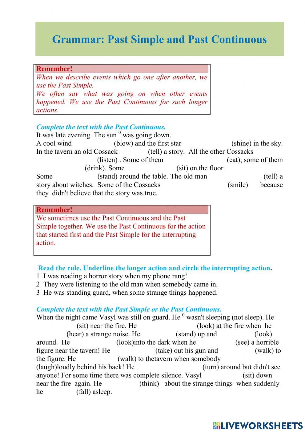 Past Simple Past Continuous