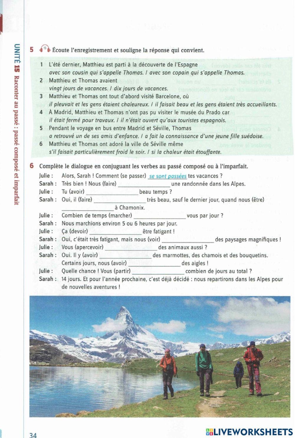 Passé composé et Imparfait- Grammaire active-B1