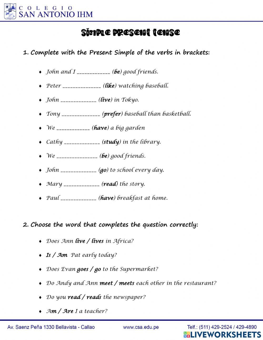 Present Simple Tense