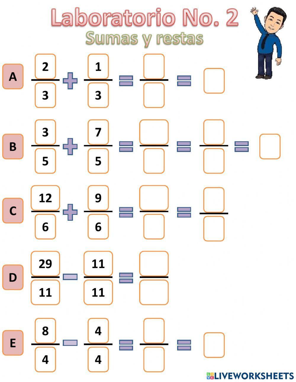 Operaciones con fracciones