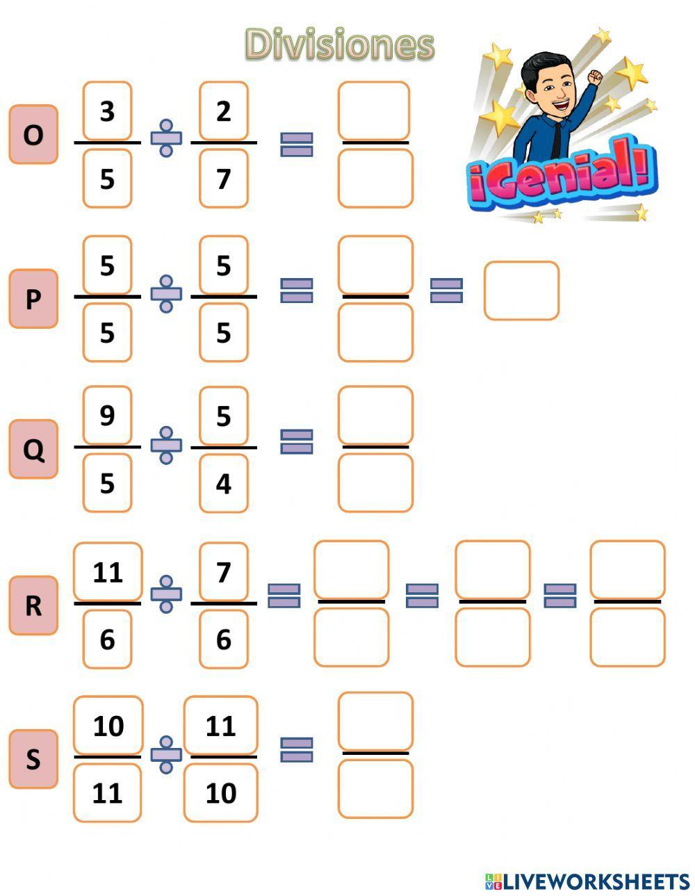 Operaciones con fracciones