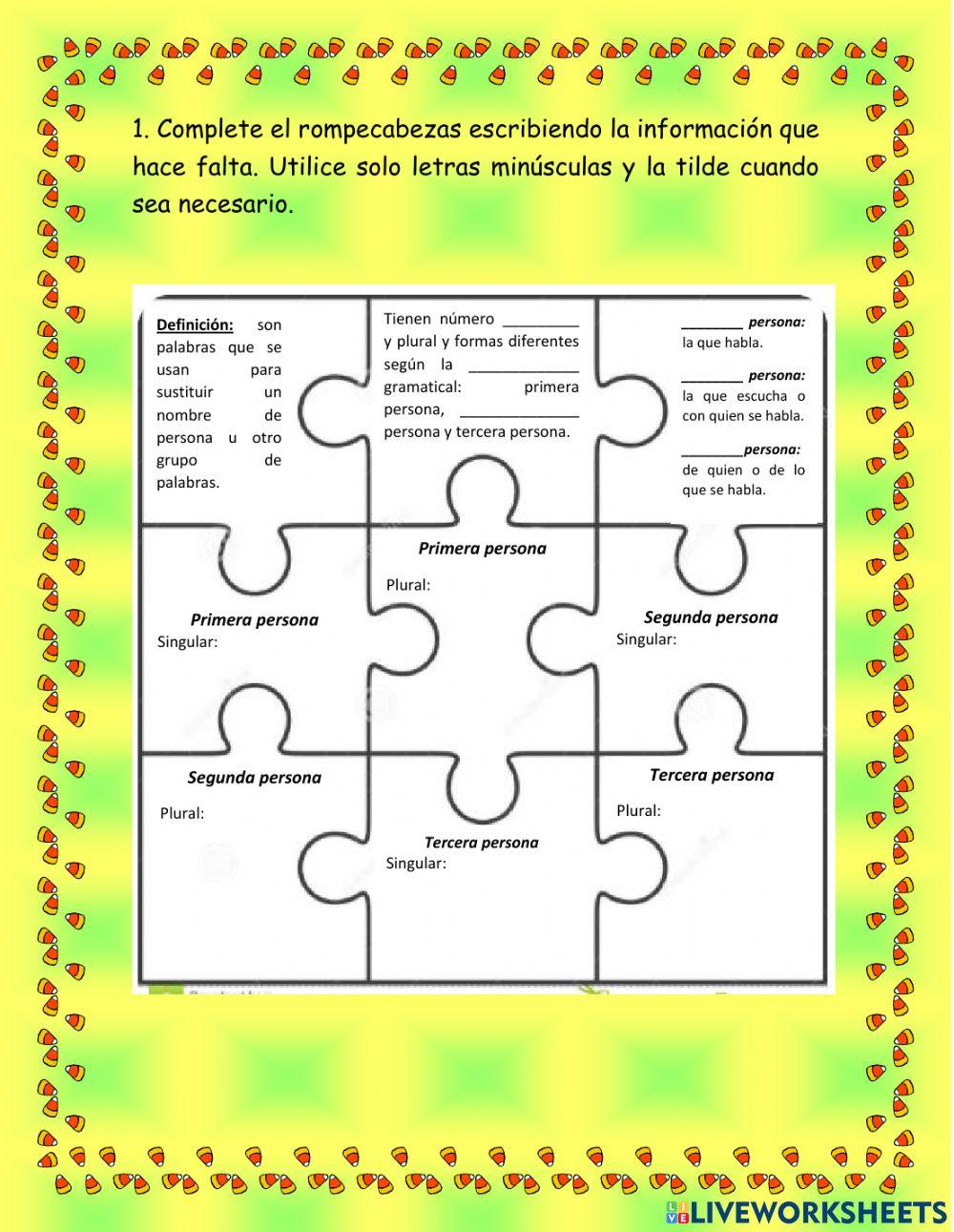 ACTIVIDAD INTEGRADORA PARA ALUMNAS EN LÍNEA CUARTO GRADO PRONOMBRES PERSONALES Y DETERMINANTES