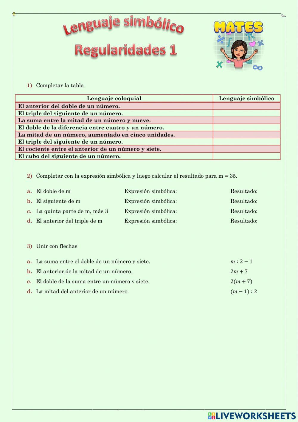 Expresiones algebraicas