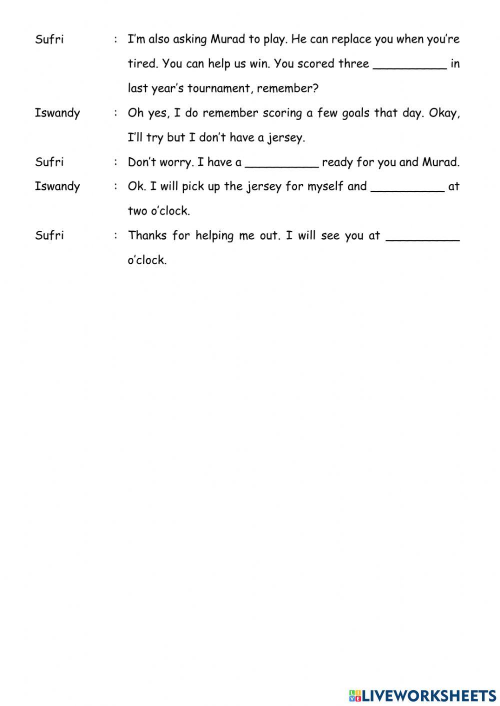 Dialogues (Fishing and Football)