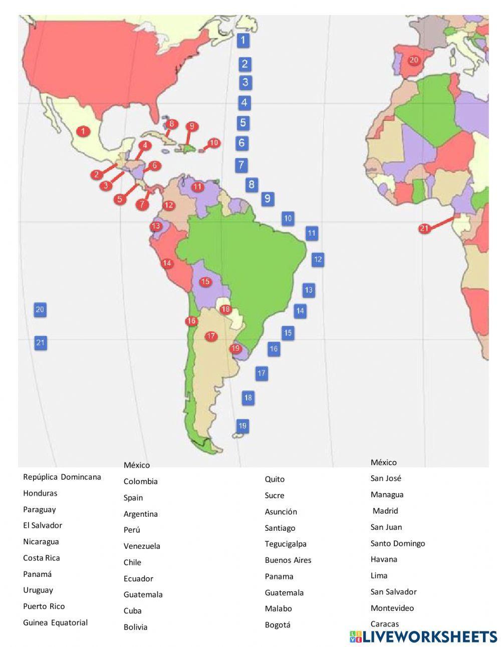 Spanish speaking countries and capitals