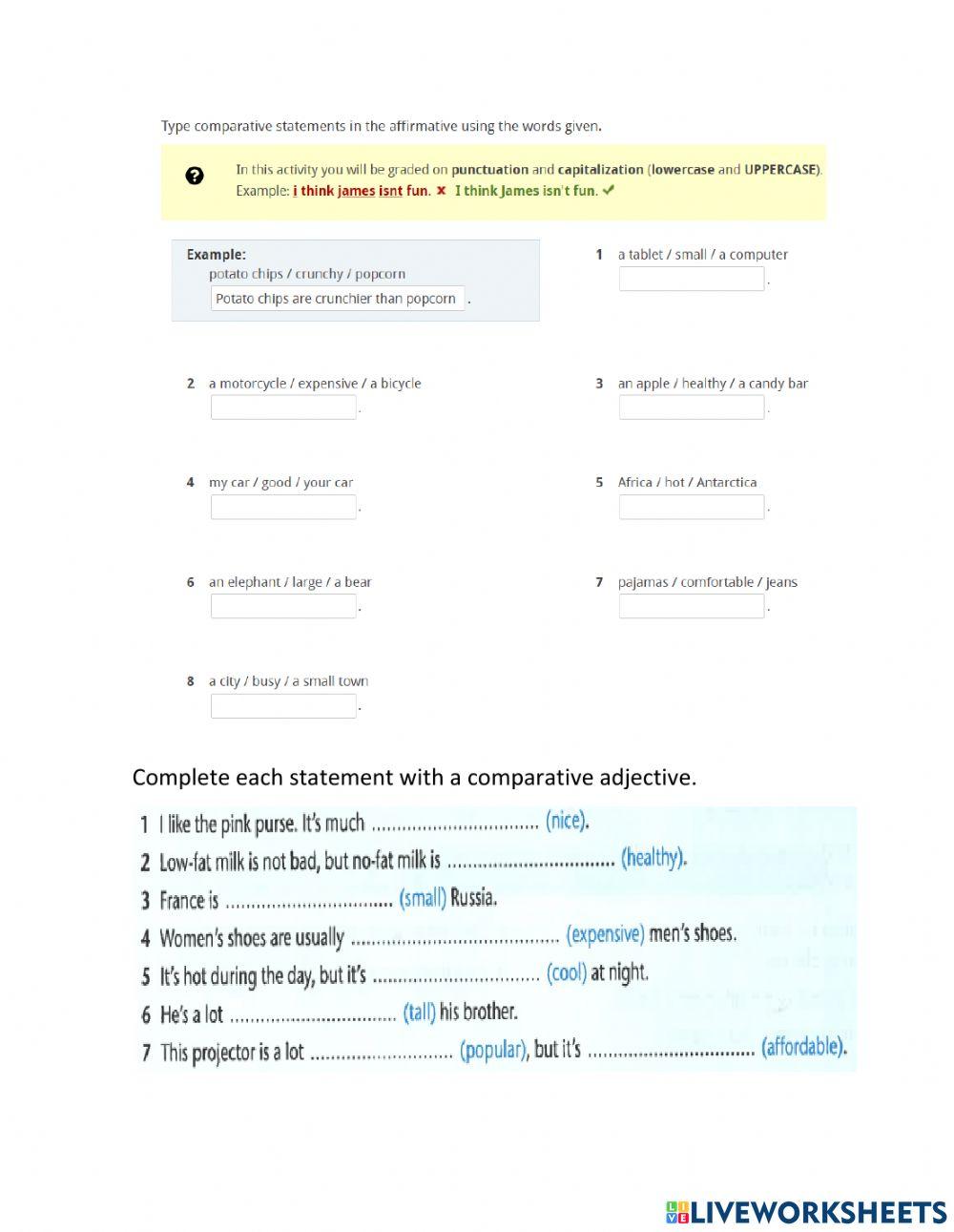 Comparative adjectives