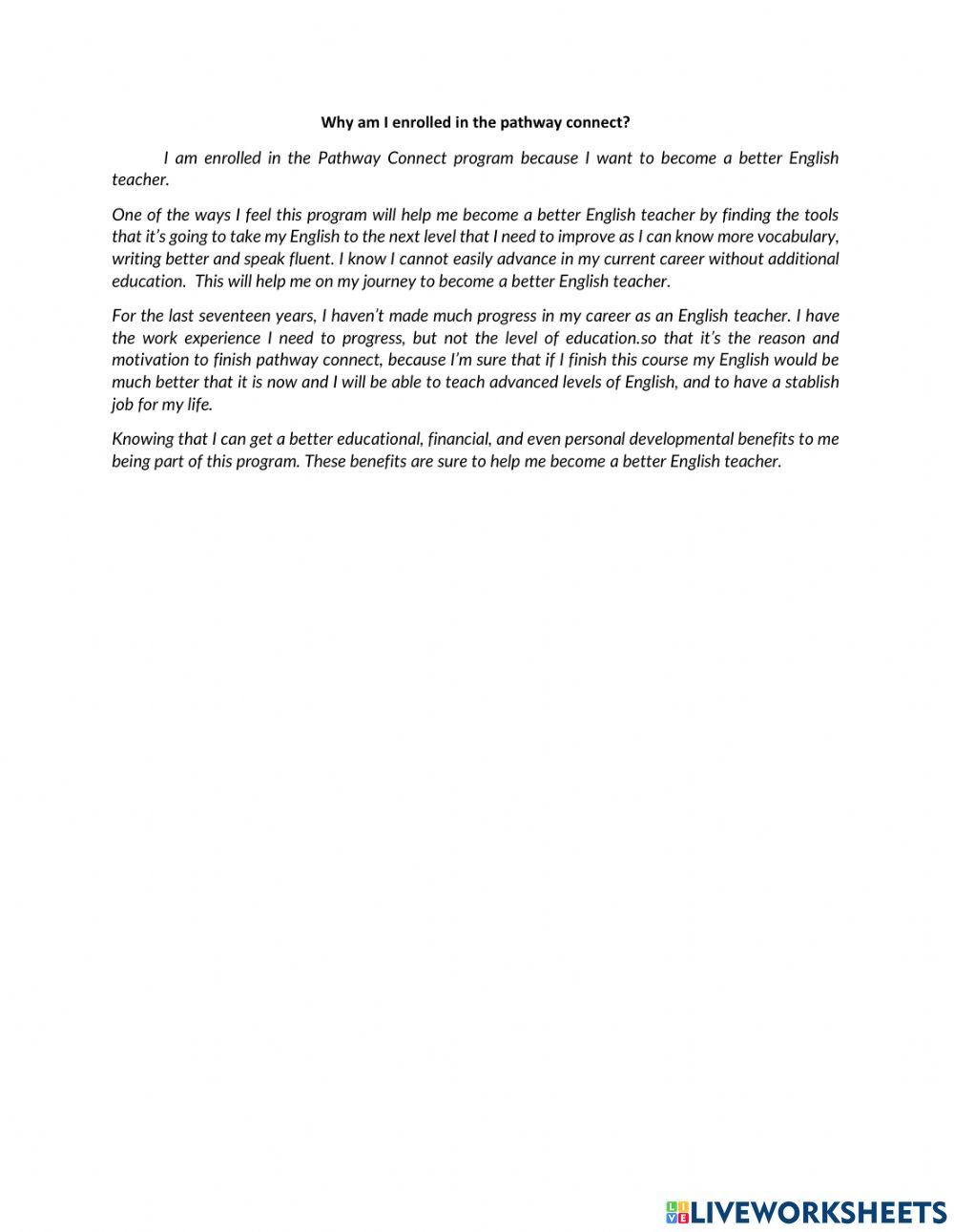 Why i am enrrolled in pathway