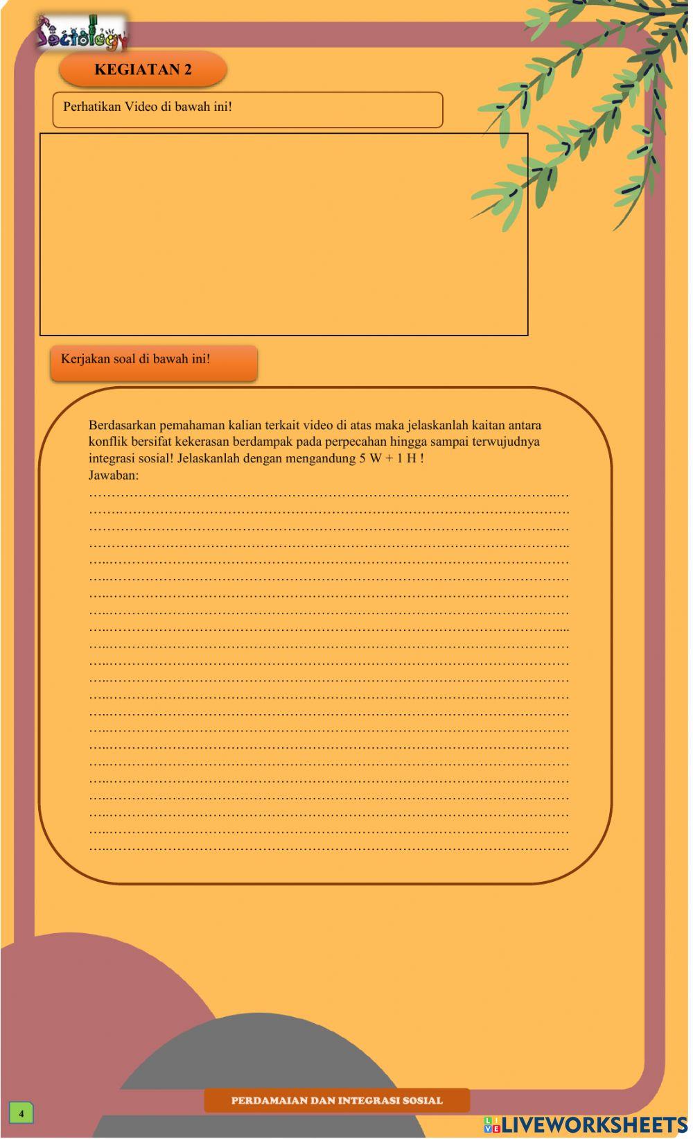 KD 3.5.2 Perdamaian dan Integrasi Sosial