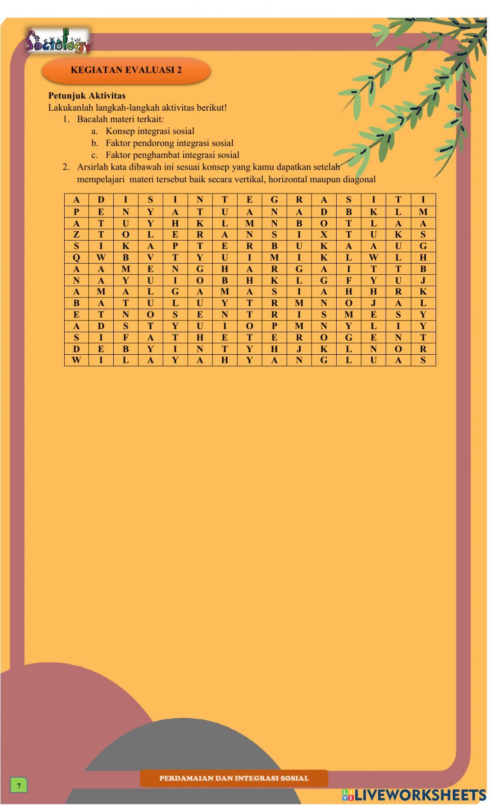 KD 3.5.2 Perdamaian dan Integrasi Sosial
