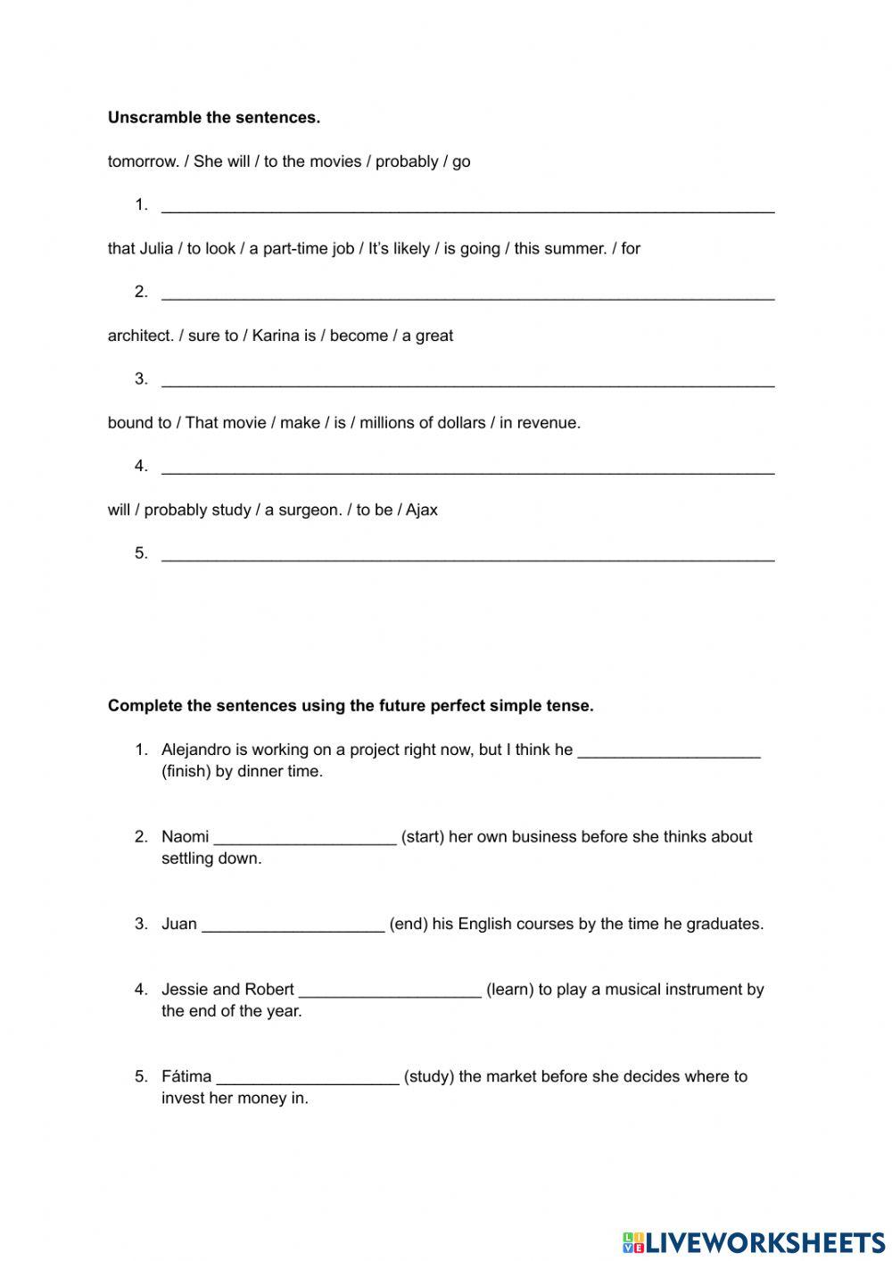 Level 5 unit 4 future perfect