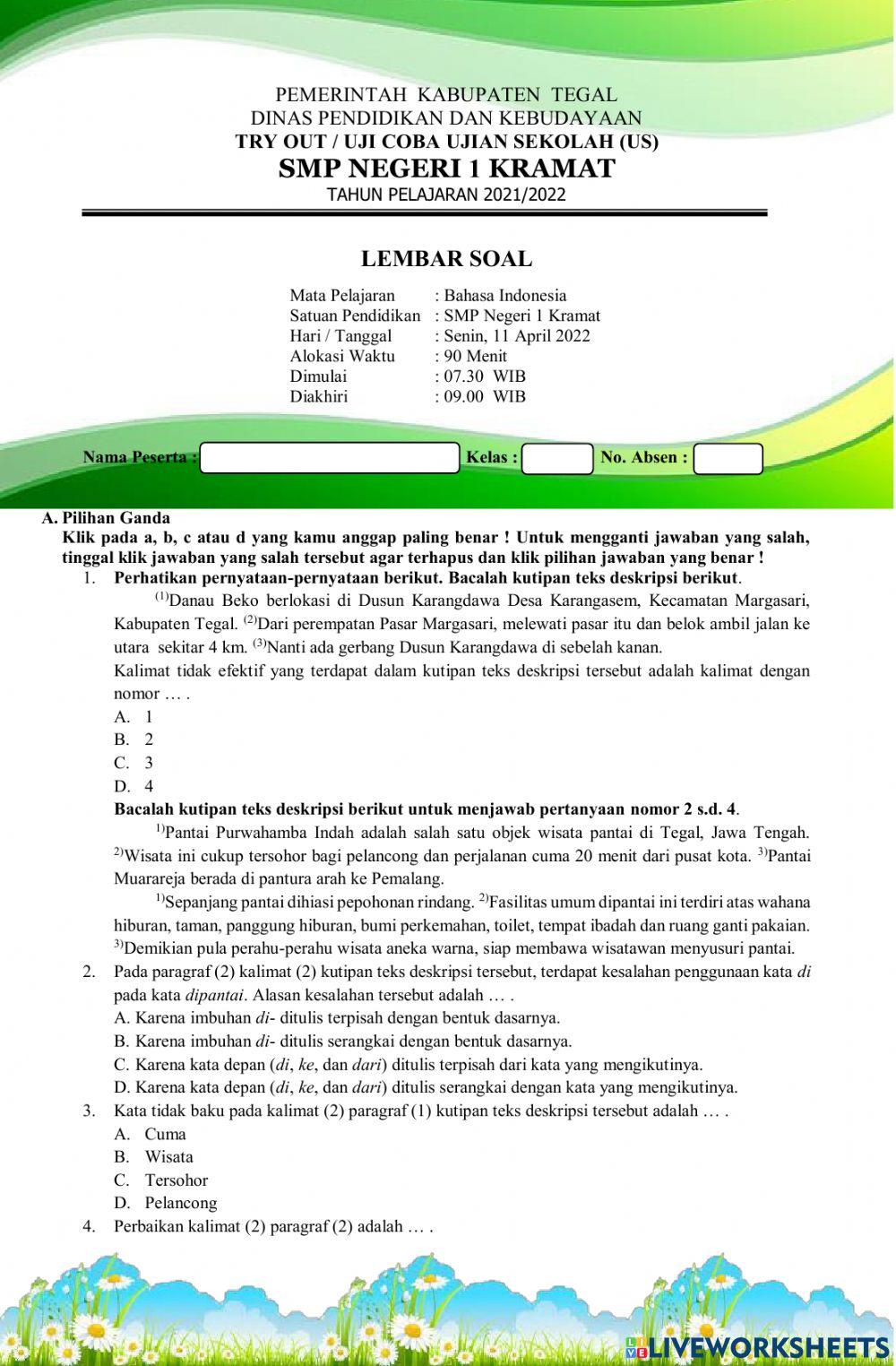 Try Out bahasa Indonesia