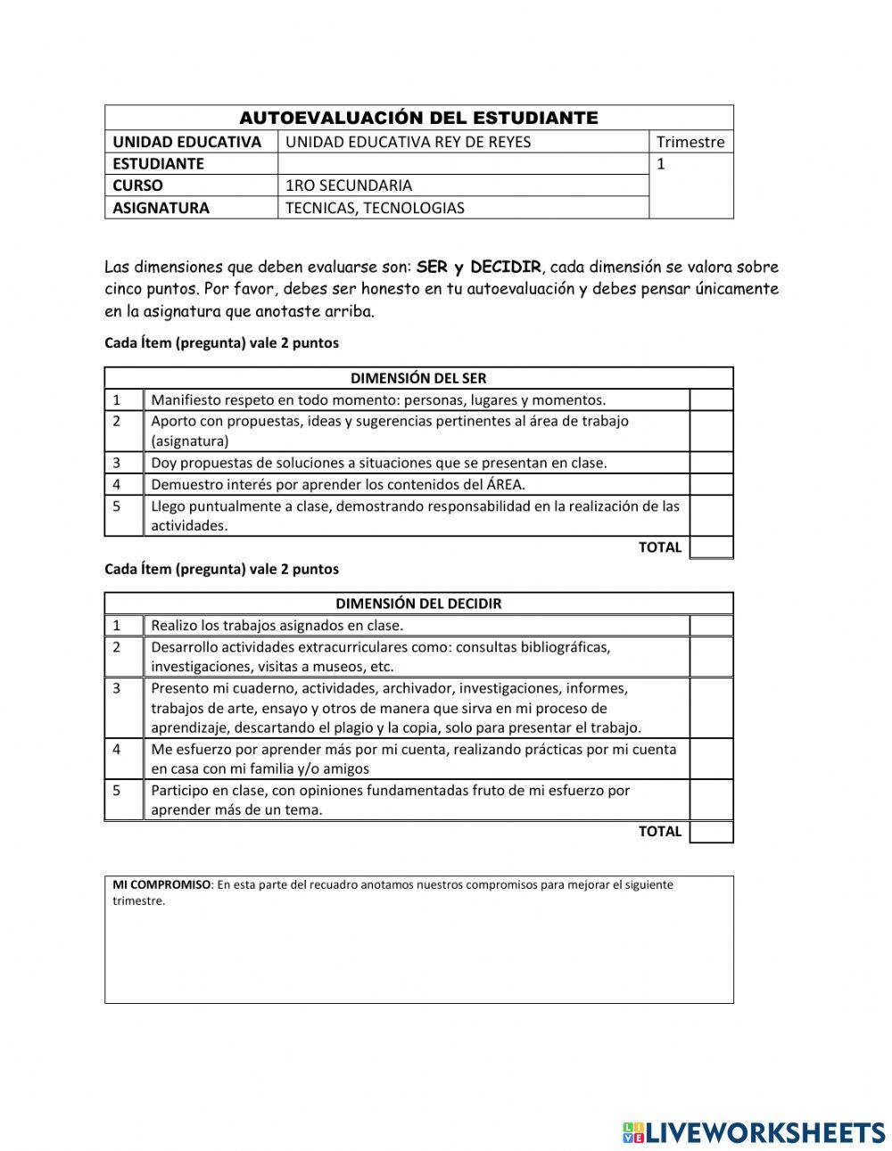 2da eval Tecnicas 1ro sec 2da eval Tecnicas 1ro sec