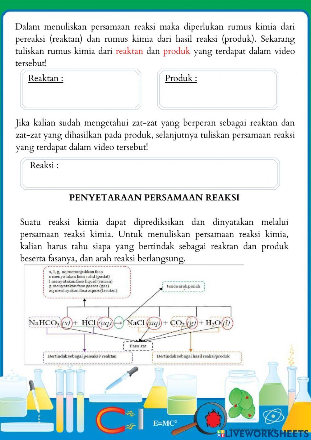 LKPD Persamaan Reaksi Kimia & Penyetaraan