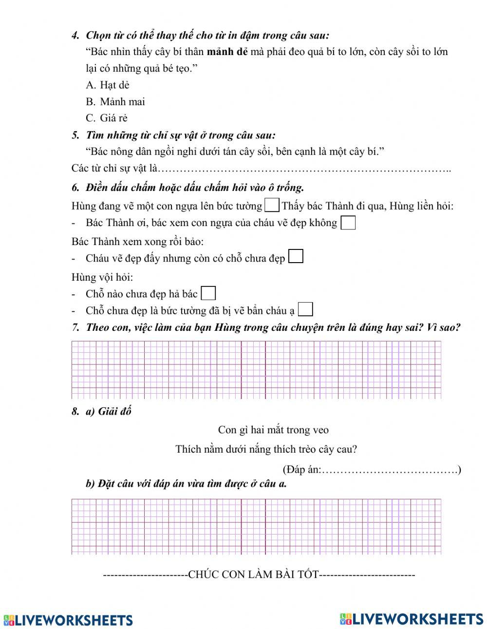 Phiếu ôn tập tuần 29