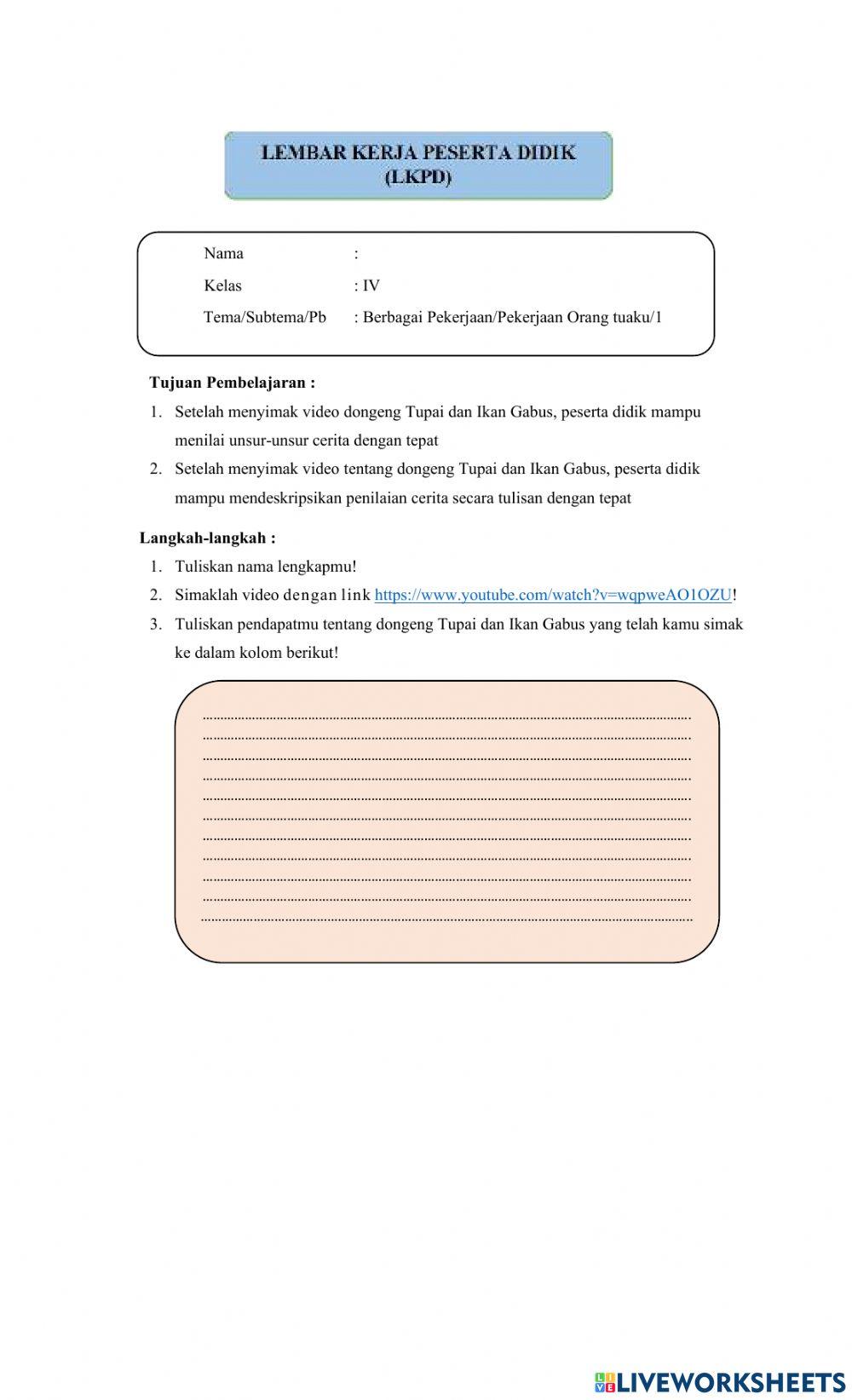 LKPD jenis-jenis Pekerjaan