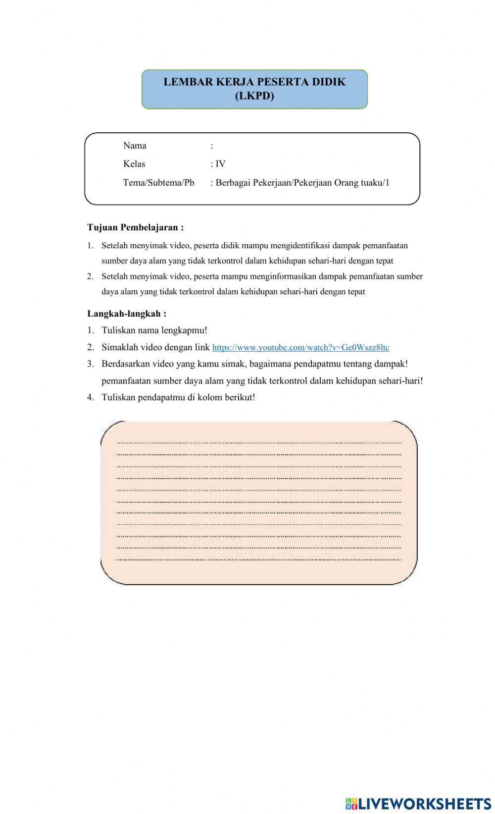 LKPD jenis-jenis Pekerjaan