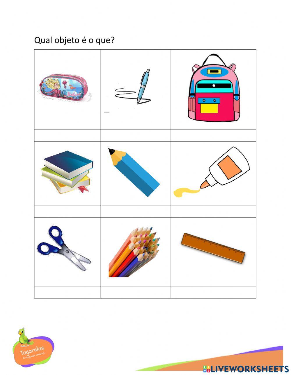 Material escolar em português