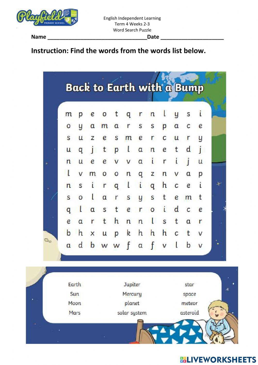 Solar Word Search