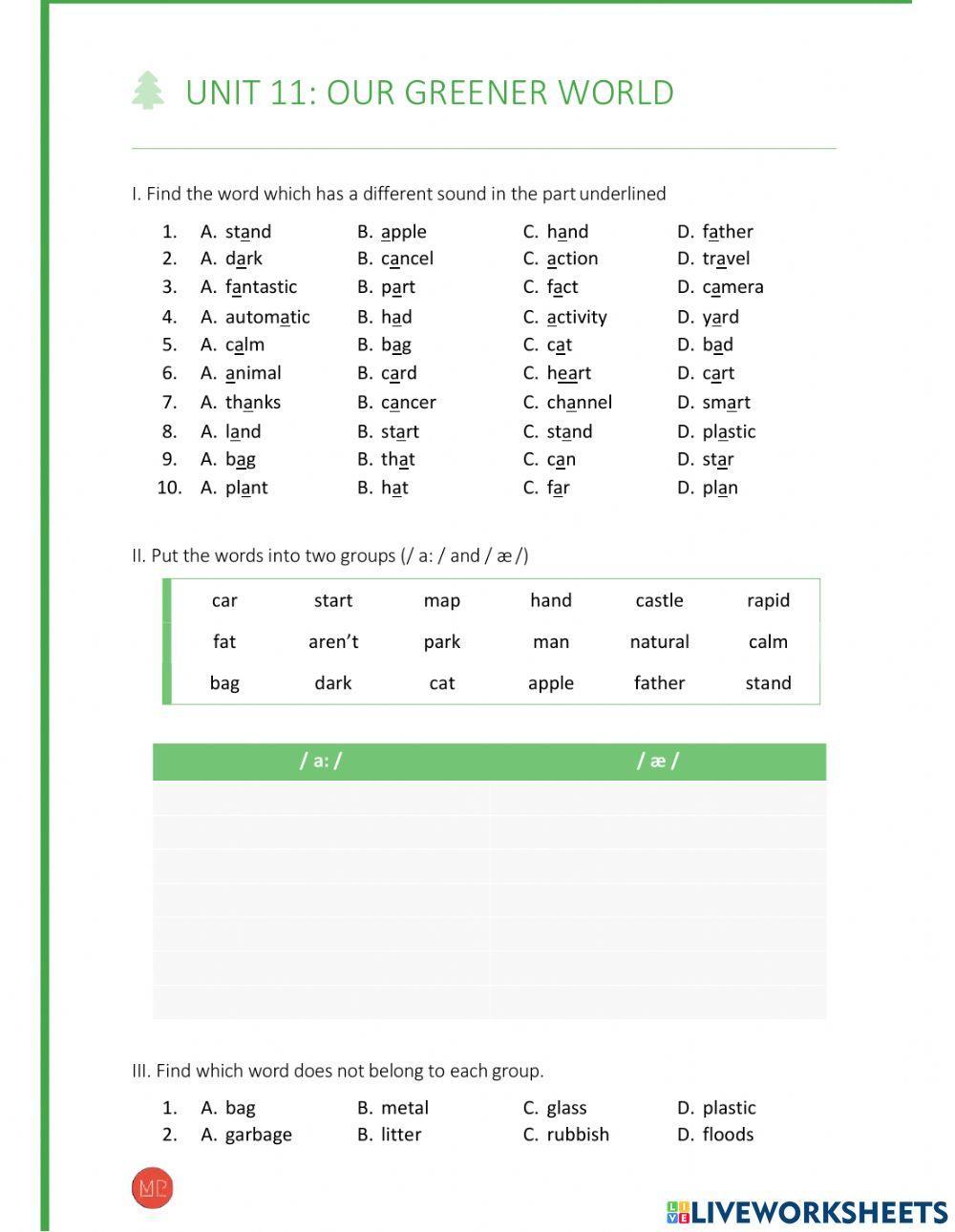 E6 unit 11. our greener world- mp