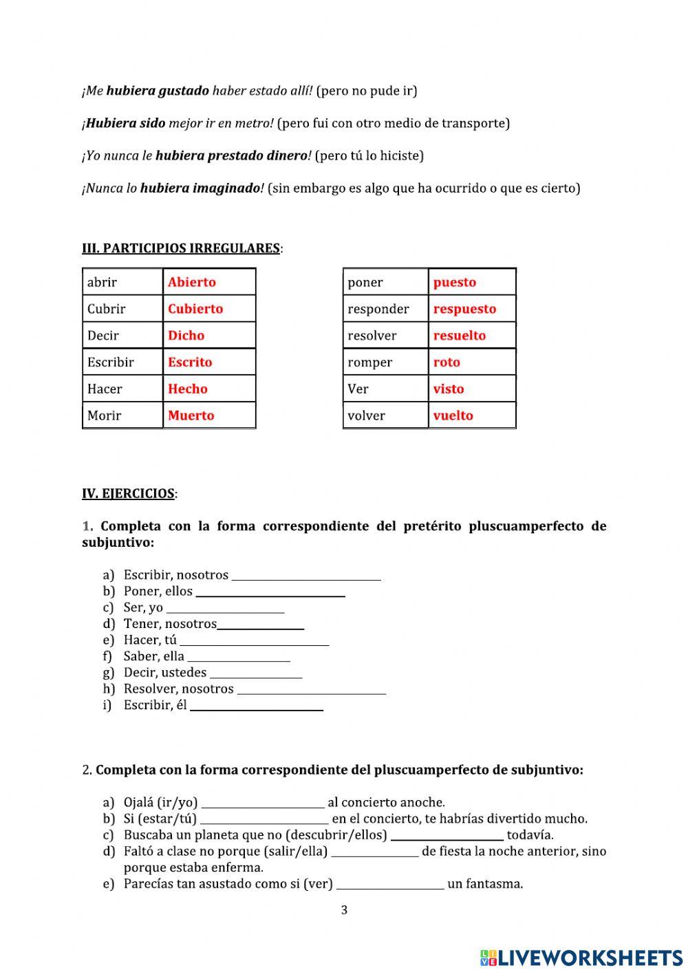 Pretérito pluscumperfecto de subjuntivo