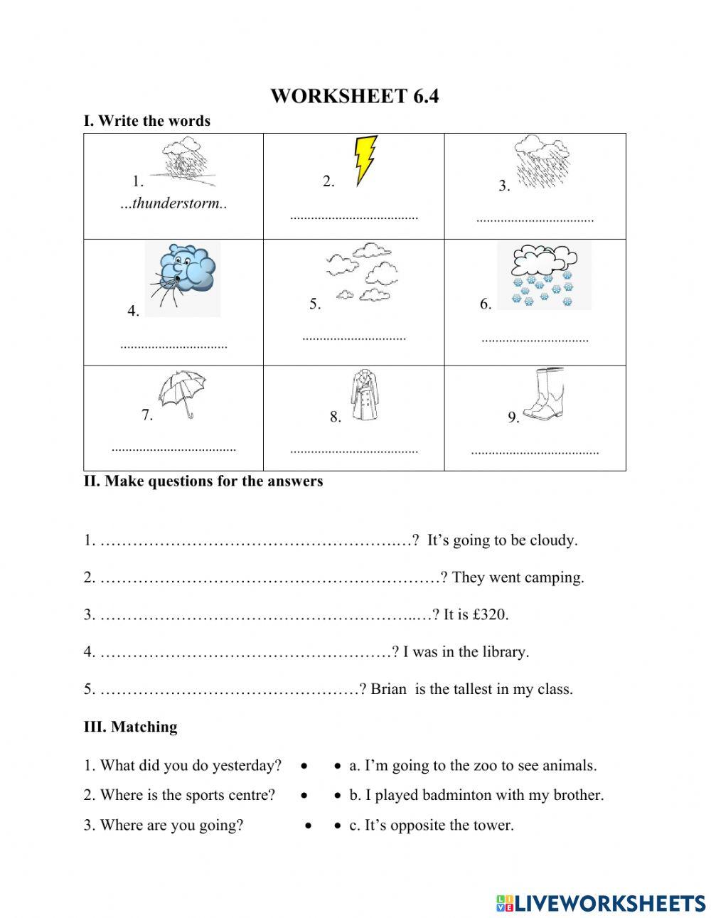 Worksheet 6.4