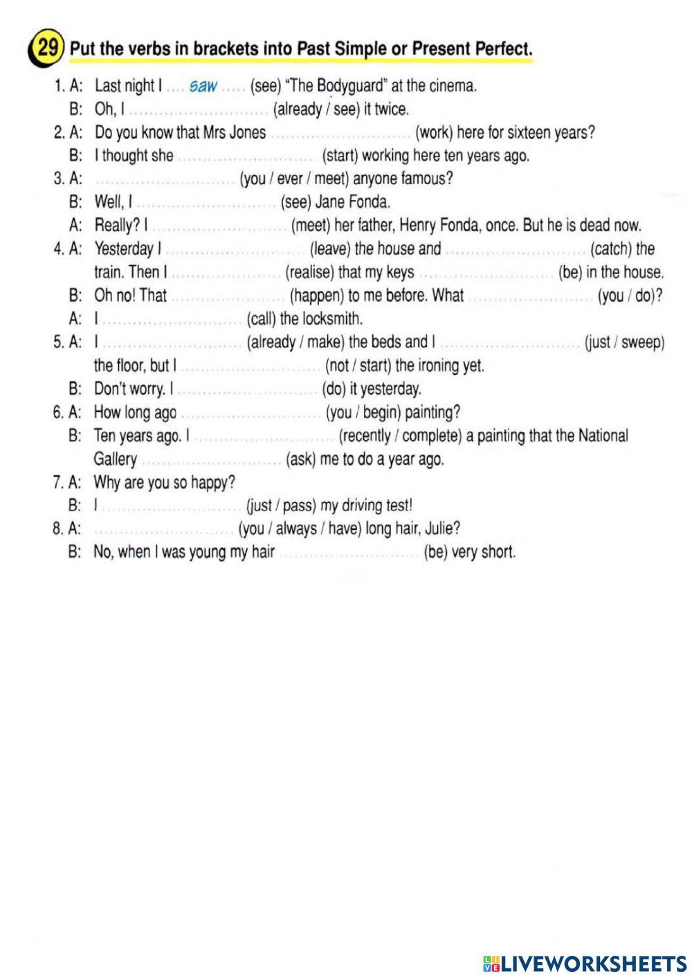 Present Perfect vs Past Simple