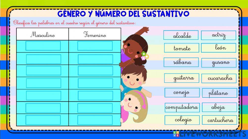 Género y número del sustantivo Género y número del sustantivo