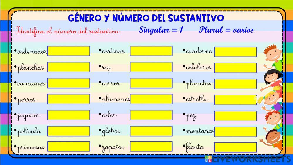 Género y número del sustantivo Género y número del sustantivo